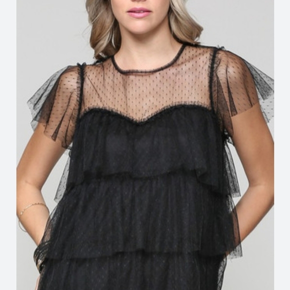 White Birch Sheer Polka-dot Top Size M - Picture 4 of 5